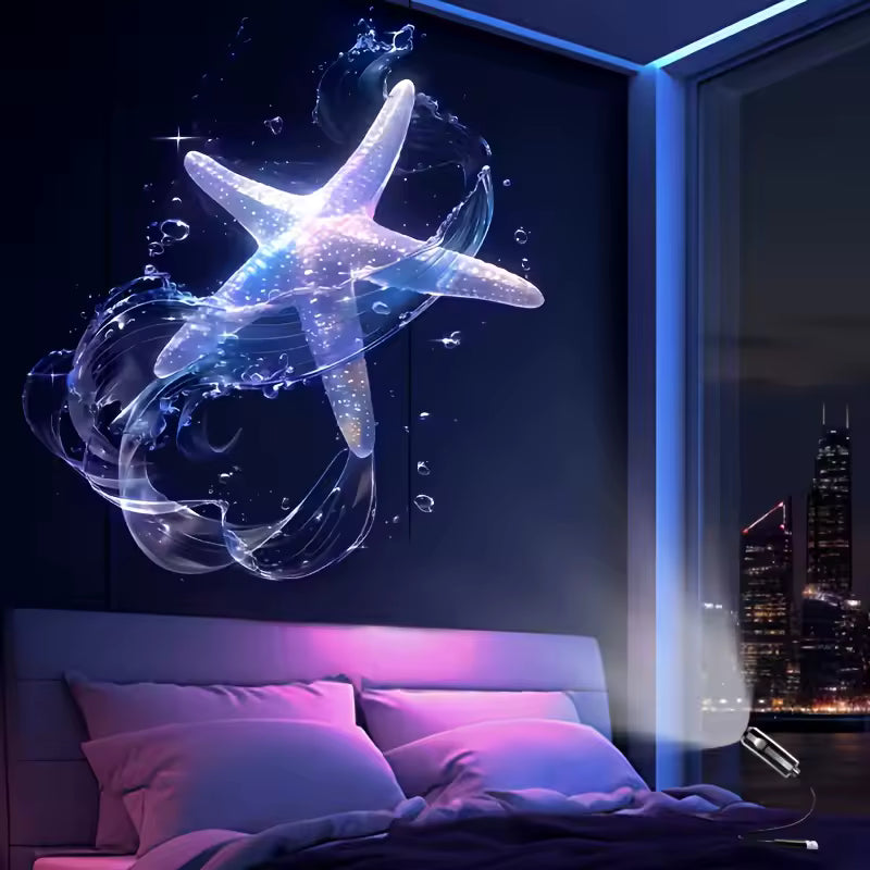 Whale Drift Projector — ocean and galaxy projection patterns